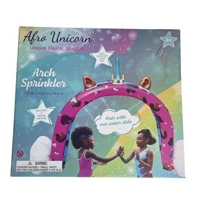 Afro Unicorn Rainbow Arch Sprinkler Outdoor Activity Toy Brand New Pink Summer